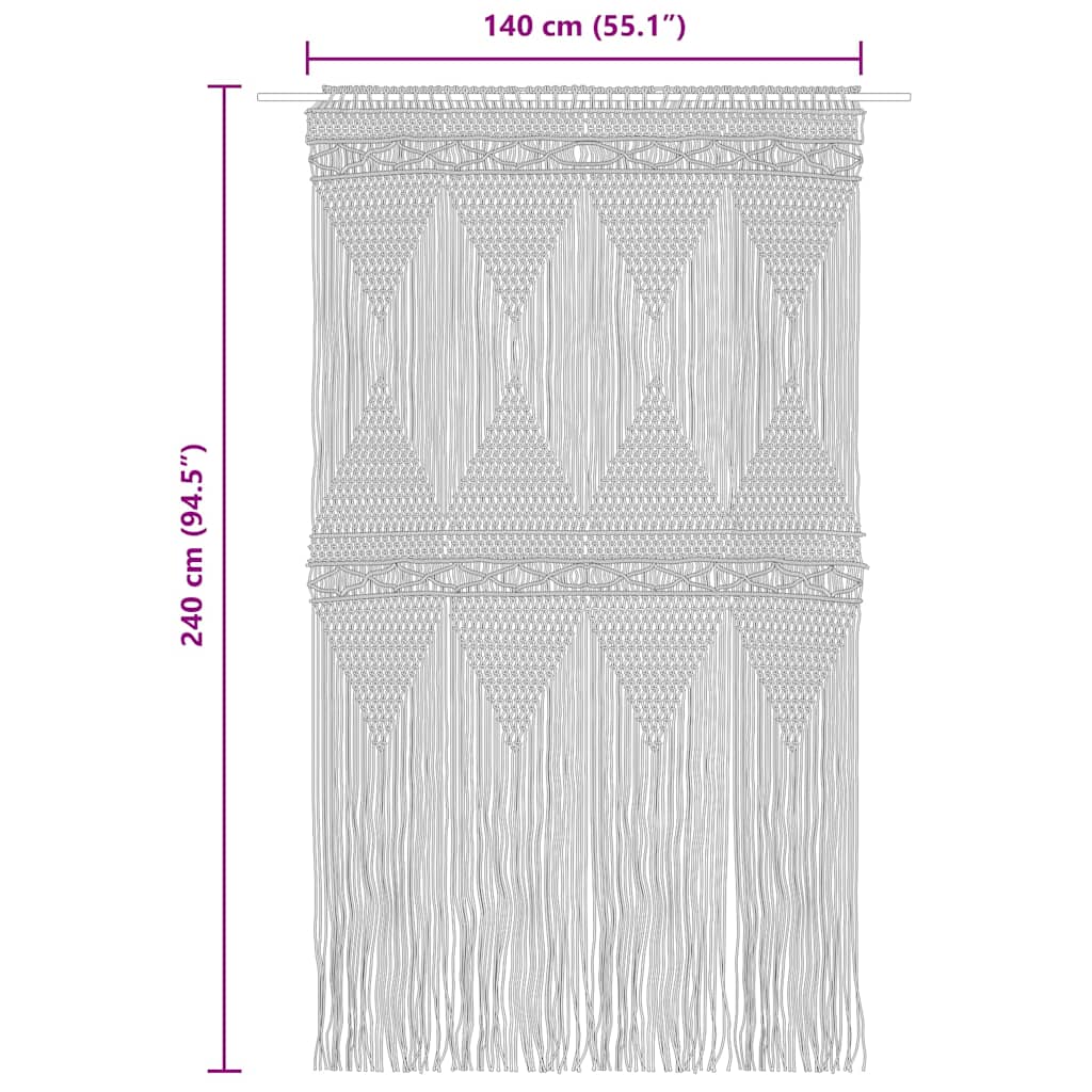 Tenda Macramè Blu 140x240 cm in Cotone