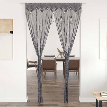 Tenda Macramè Antracite 140x240 cm in Cotone | homemem39