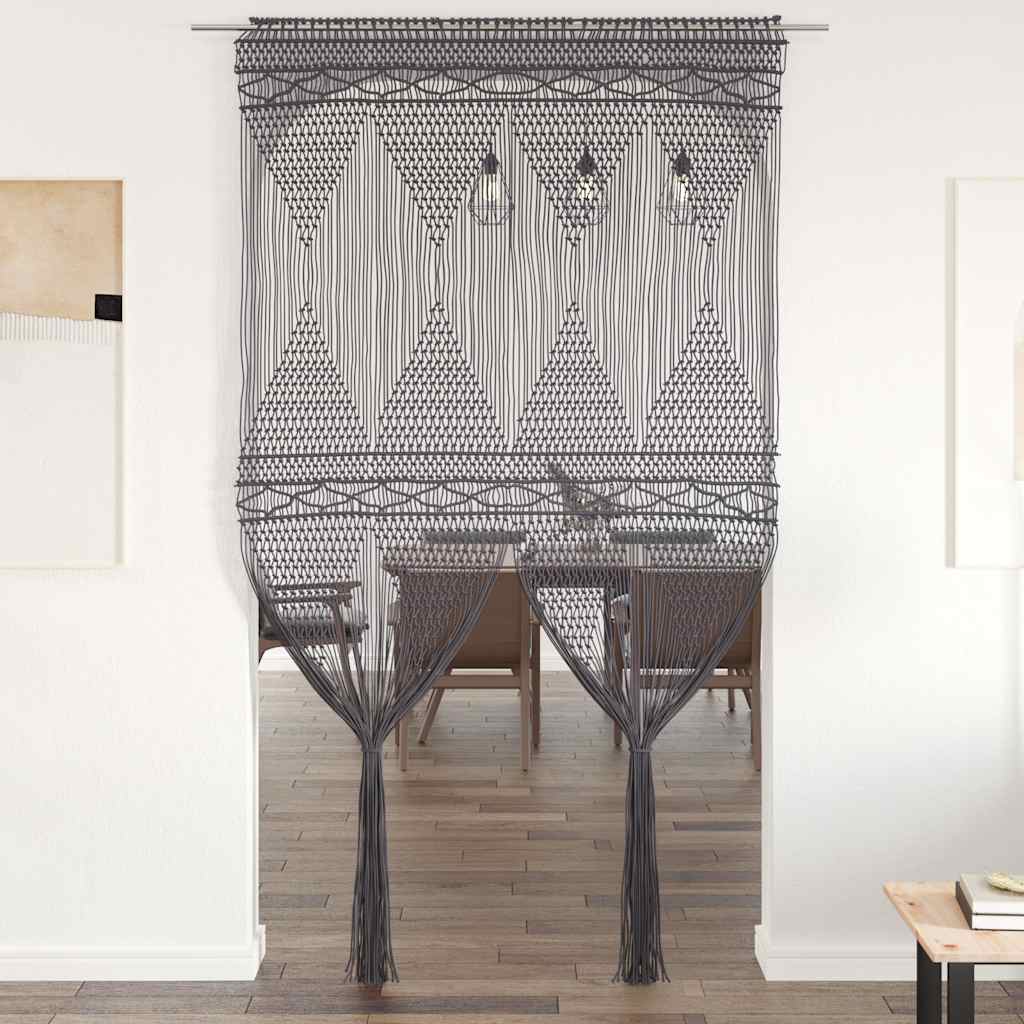 Tenda Macramè Antracite 140x240 cm in Cotone | homemem39