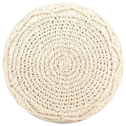 Pouf Lavorato a Mano in Macramé 45x30 cm in Cotone - homemem39