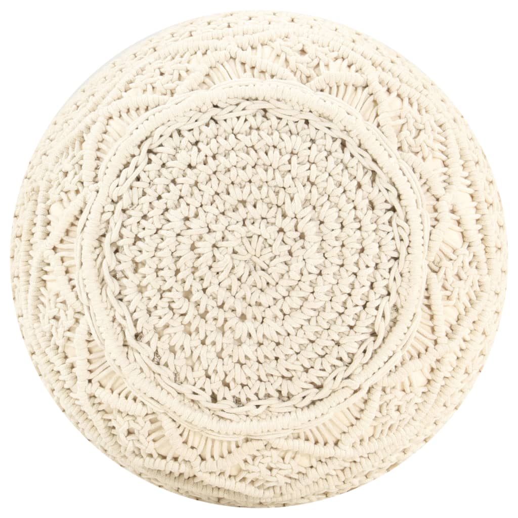 Pouf Lavorato a Mano in Macramé 45x30 cm in Cotone - homemem39