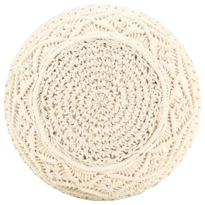 Pouf Lavorato a Mano in Macramé 45x30 cm in Cotone - homemem39