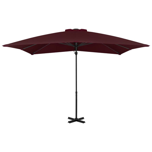 Ombrellone a Sbalzo con Palo in Alluminio 250x250 cm Bordeaux - homemem39