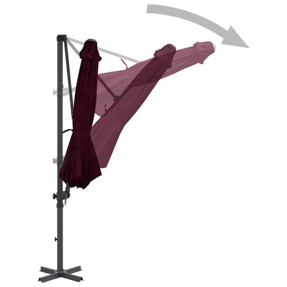 Ombrellone a Sbalzo con Palo in Alluminio 300 cm Rosso | homemem39