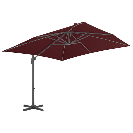 Ombrellone a Sbalzo con Palo in Alluminio 400x300 cm Bordeaux | homemem39