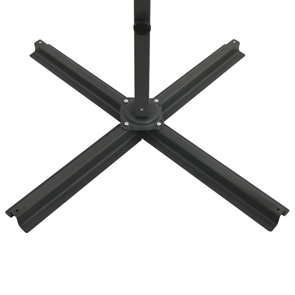 Ombrellone a Sbalzo con Palo e Luci a LED Azzurro 250 cm | homemem39
