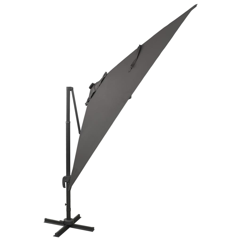 Ombrellone a Sbalzo con Palo e Luci a LED Antracite 300 cm | homemem39