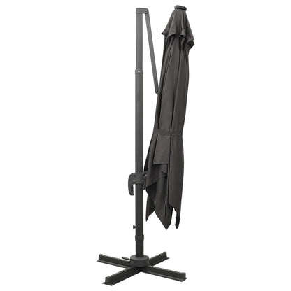 Ombrellone a Sbalzo con Palo e Luci a LED Antracite 300 cm | homemem39