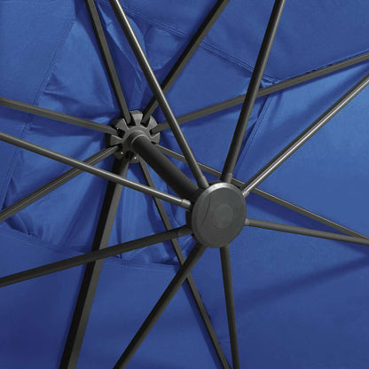 Ombrellone a Sbalzo con Palo e Luci a LED Azzurro 300 cm | homemem39