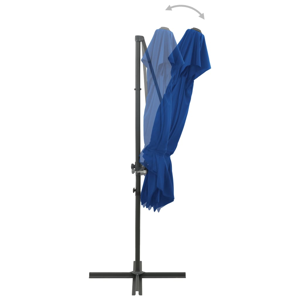 Ombrellone a Sbalzo con Doppia Copertura 250x250 cm Blu | homemem39