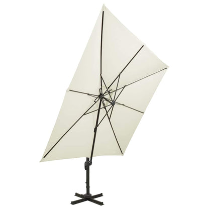 Ombrellone a sbalzo con doppio piano 300x300 cm Sabbia