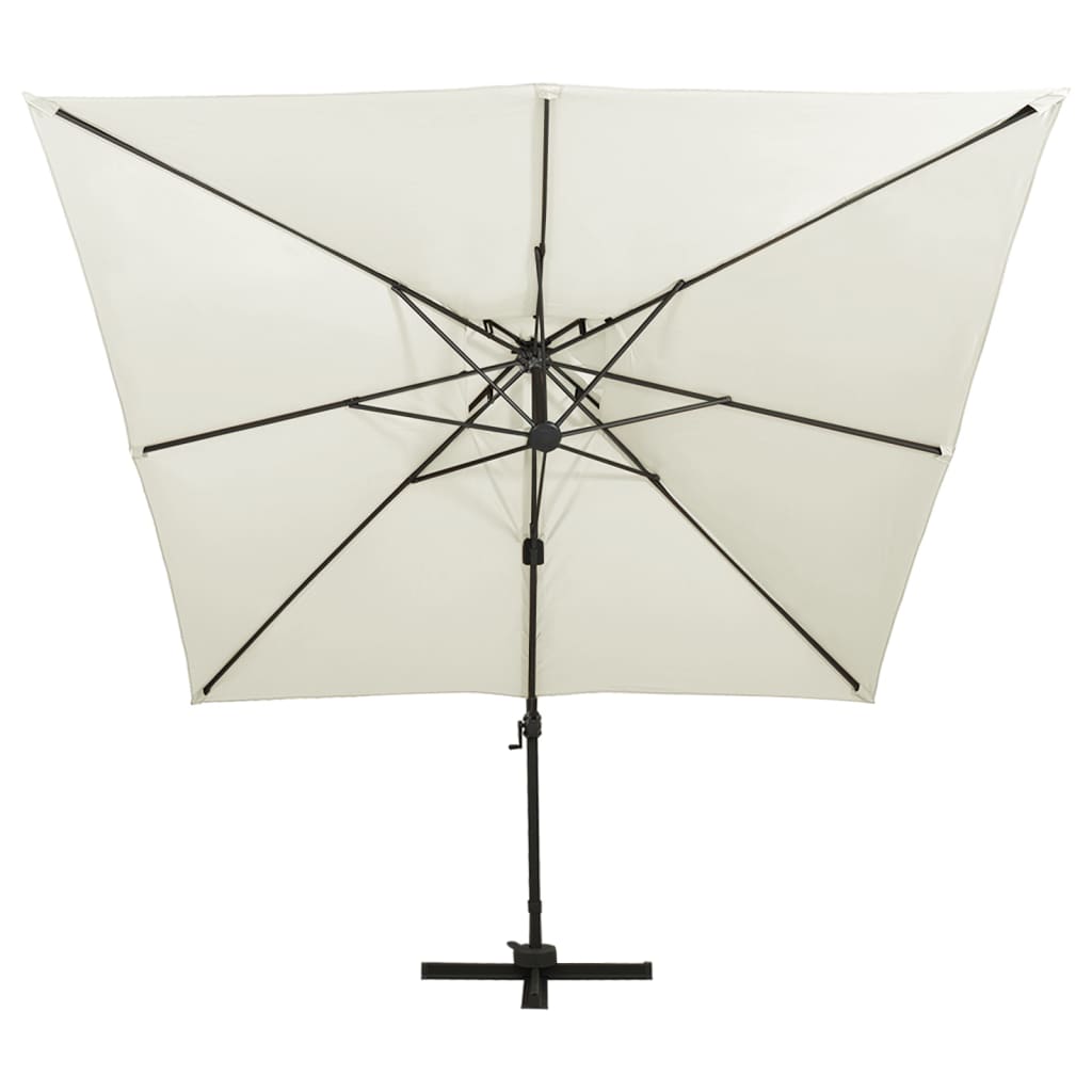 Ombrellone da giardino a sbalzo con doppio piano 300x300 cm Sabbia | homemem39