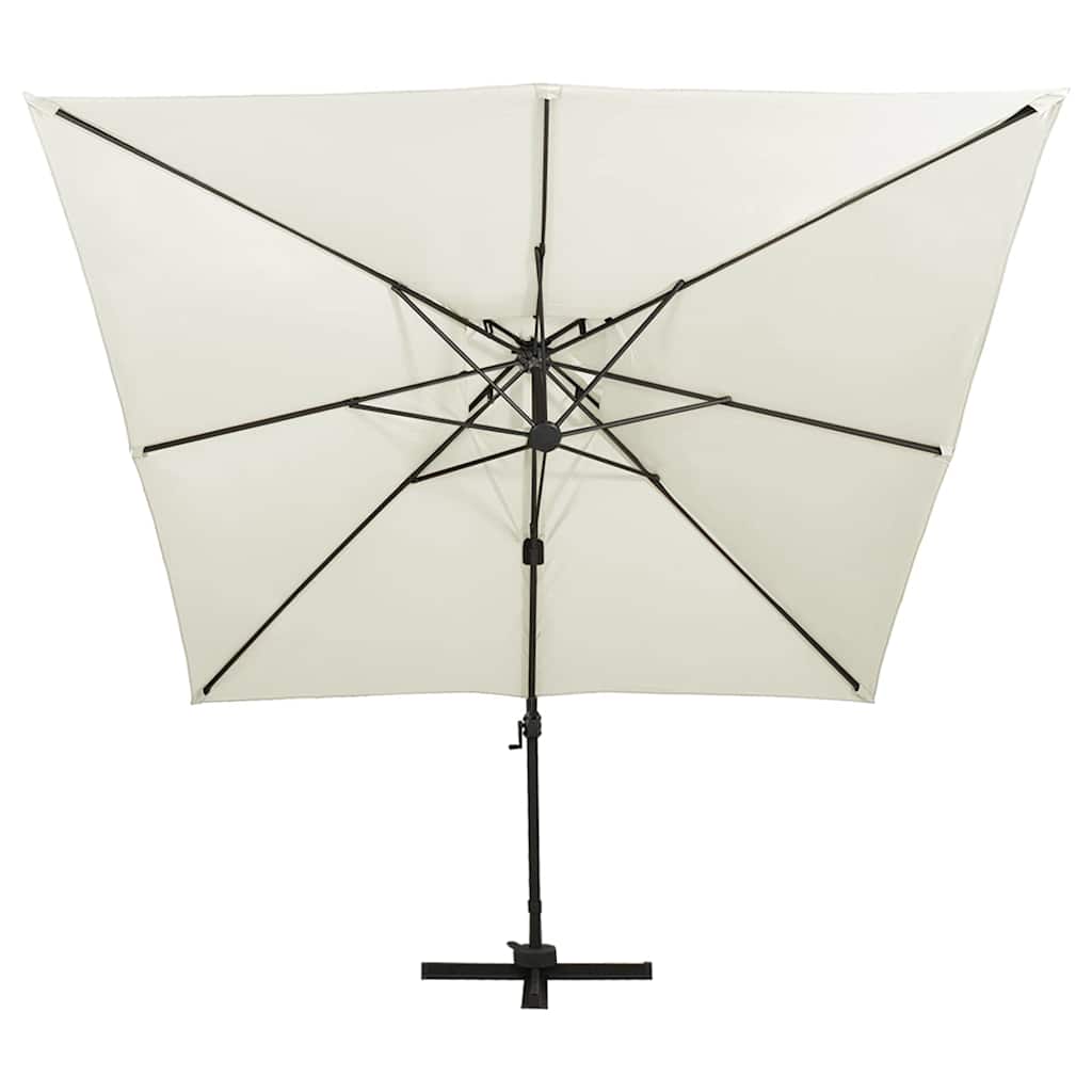 Ombrellone a sbalzo con doppio piano 300x300 cm Sabbia