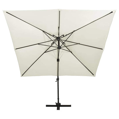 Ombrellone a sbalzo con doppio piano 300x300 cm Sabbia