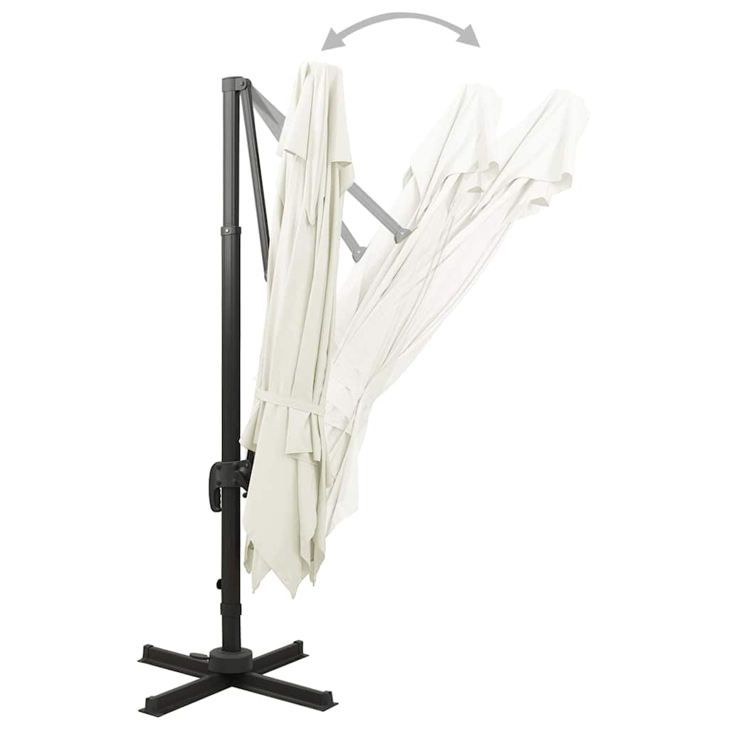 Ombrellone da giardino a sbalzo con doppio piano 300x300 cm Sabbia