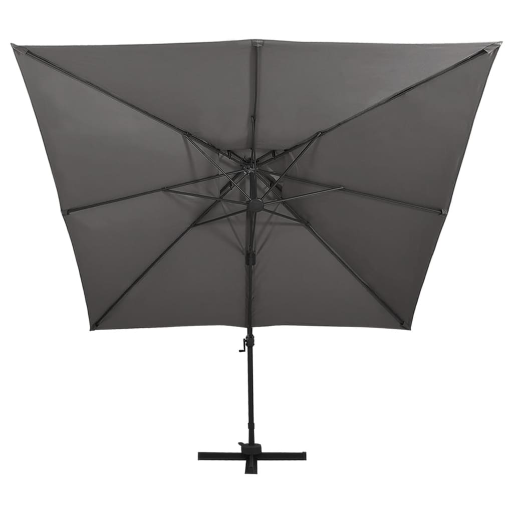 Ombrellone a Sbalzo con Doppia Copertura 300x300 cm Antracite | homemem39