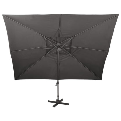 Ombrellone da giardino a sbalzo con doppio piano antracite 400x300 cm | homemem39