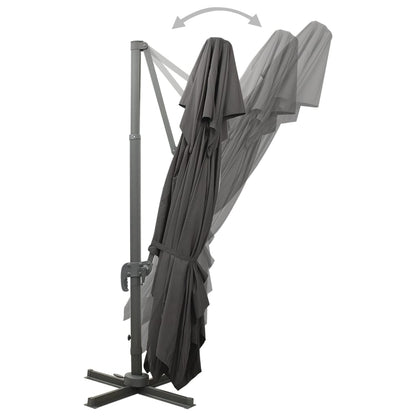 Ombrellone da giardino a sbalzo con doppio piano antracite 400x300 cm | homemem39
