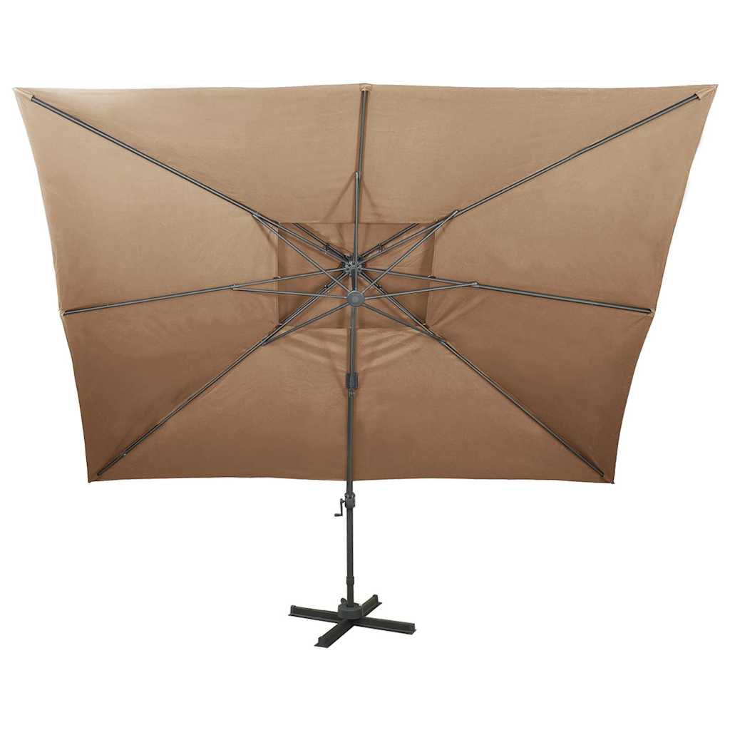 Ombrellone a Sbalzo con Doppia Copertura 400x300 cm Tortora