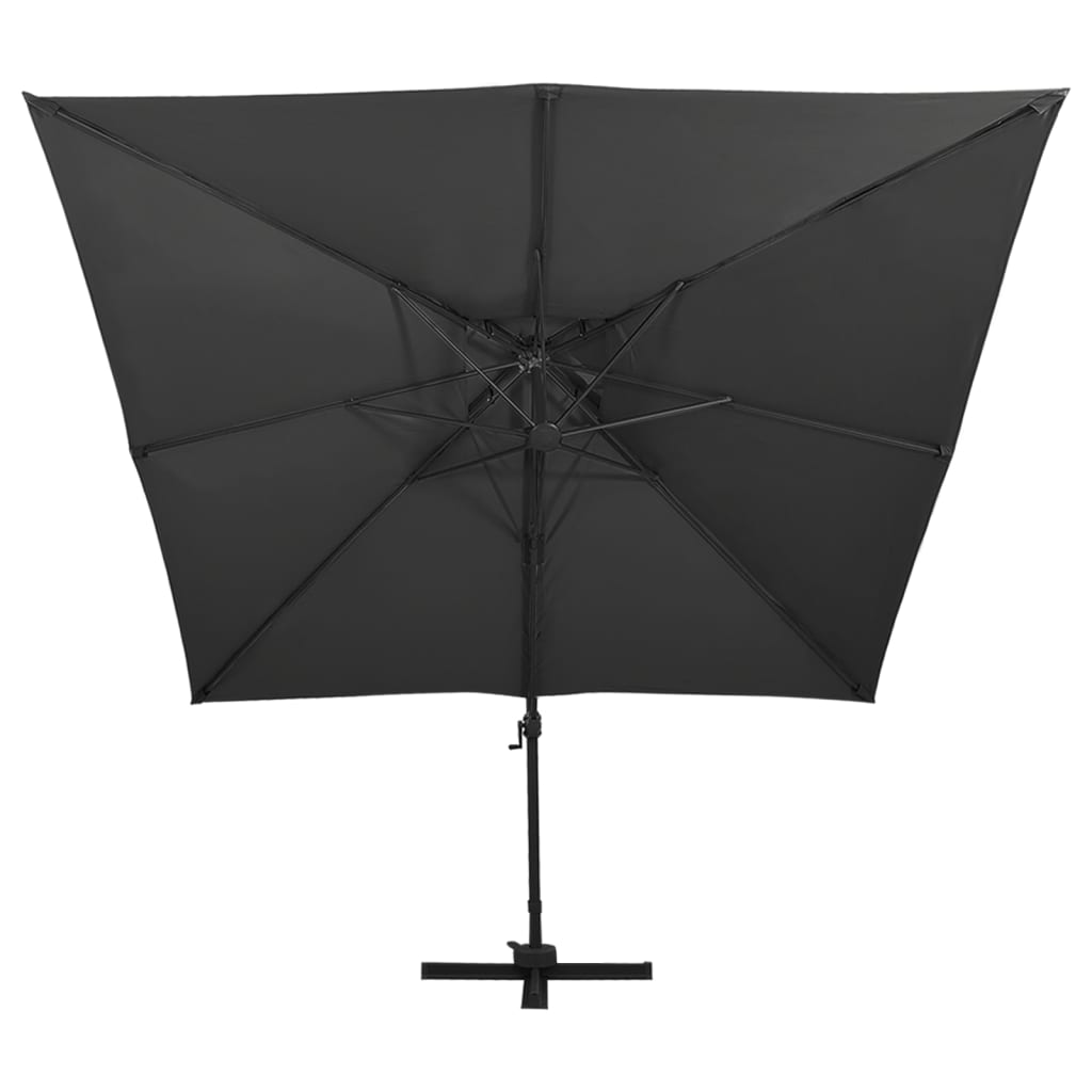 Ombrellone a Sbalzo con Doppia Copertura 300x300 cm Nero | homemem39