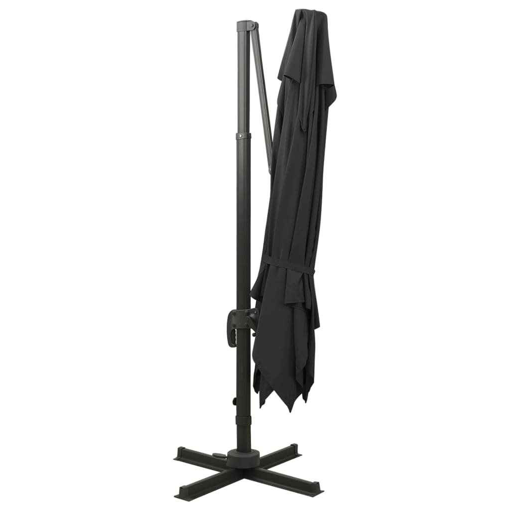 Ombrellone a Sbalzo con Doppia Copertura 300x300 cm Nero | homemem39