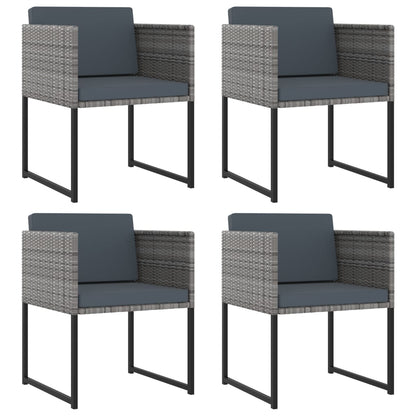 Set Pranzo da Giardino 9 pz con Cuscini in Polyrattan Grigio | homemem39