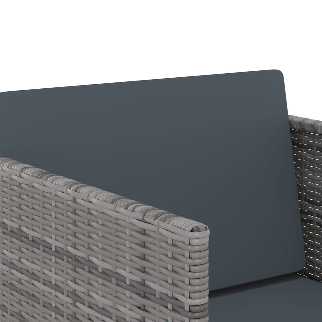 Set Pranzo da Giardino 9 pz con Cuscini in Polyrattan Grigio | homemem39