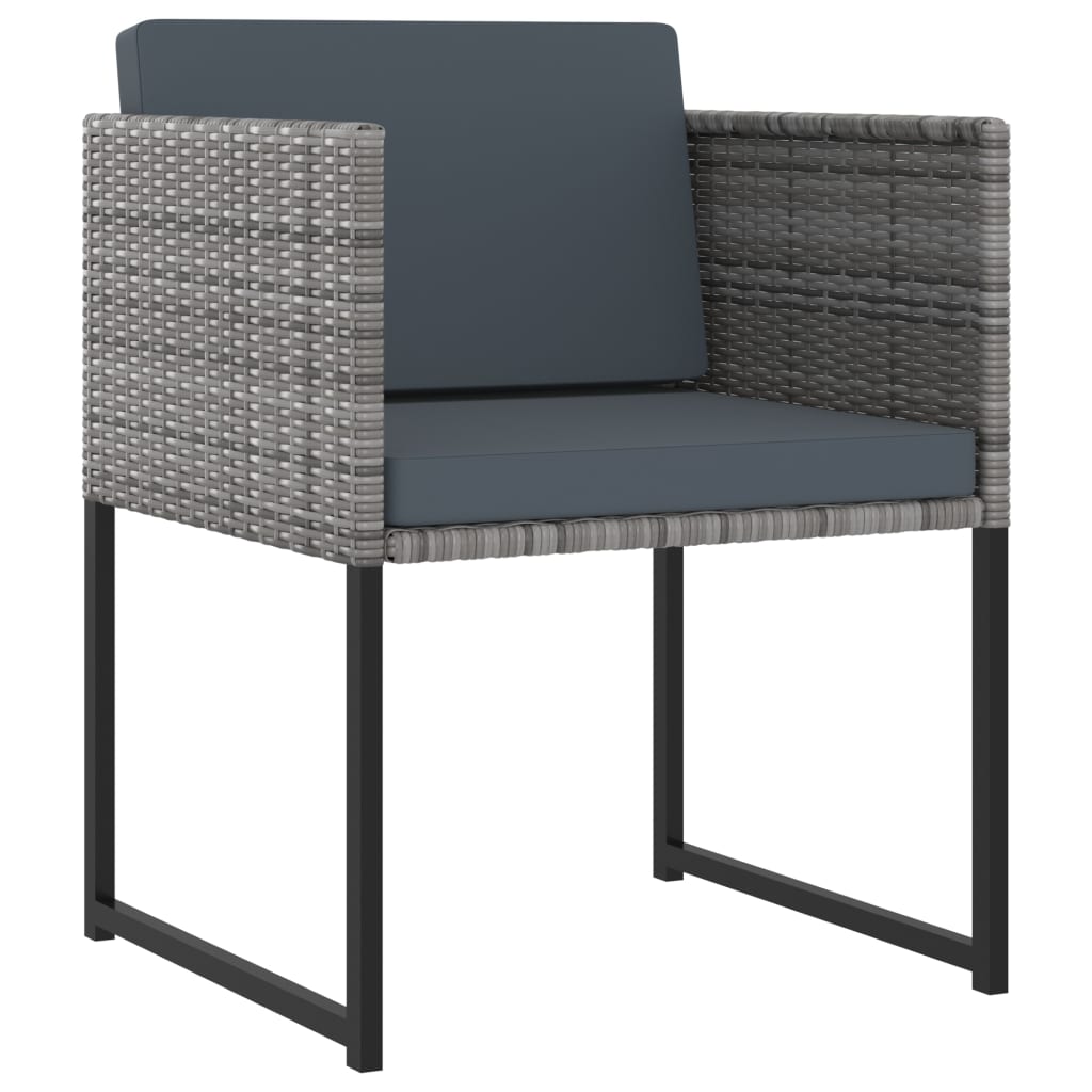 Set Pranzo da Giardino 9 pz con Cuscini in Polyrattan Grigio | homemem39