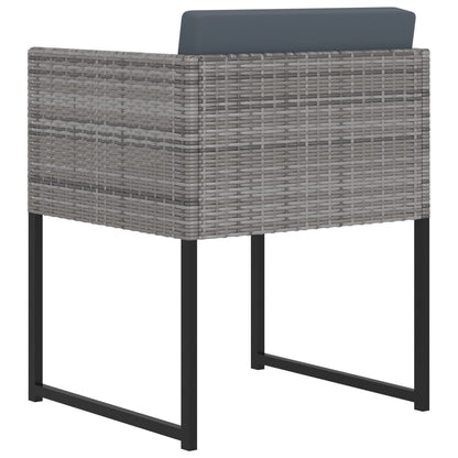 Set Pranzo da Giardino 9 pz con Cuscini in Polyrattan Grigio | homemem39