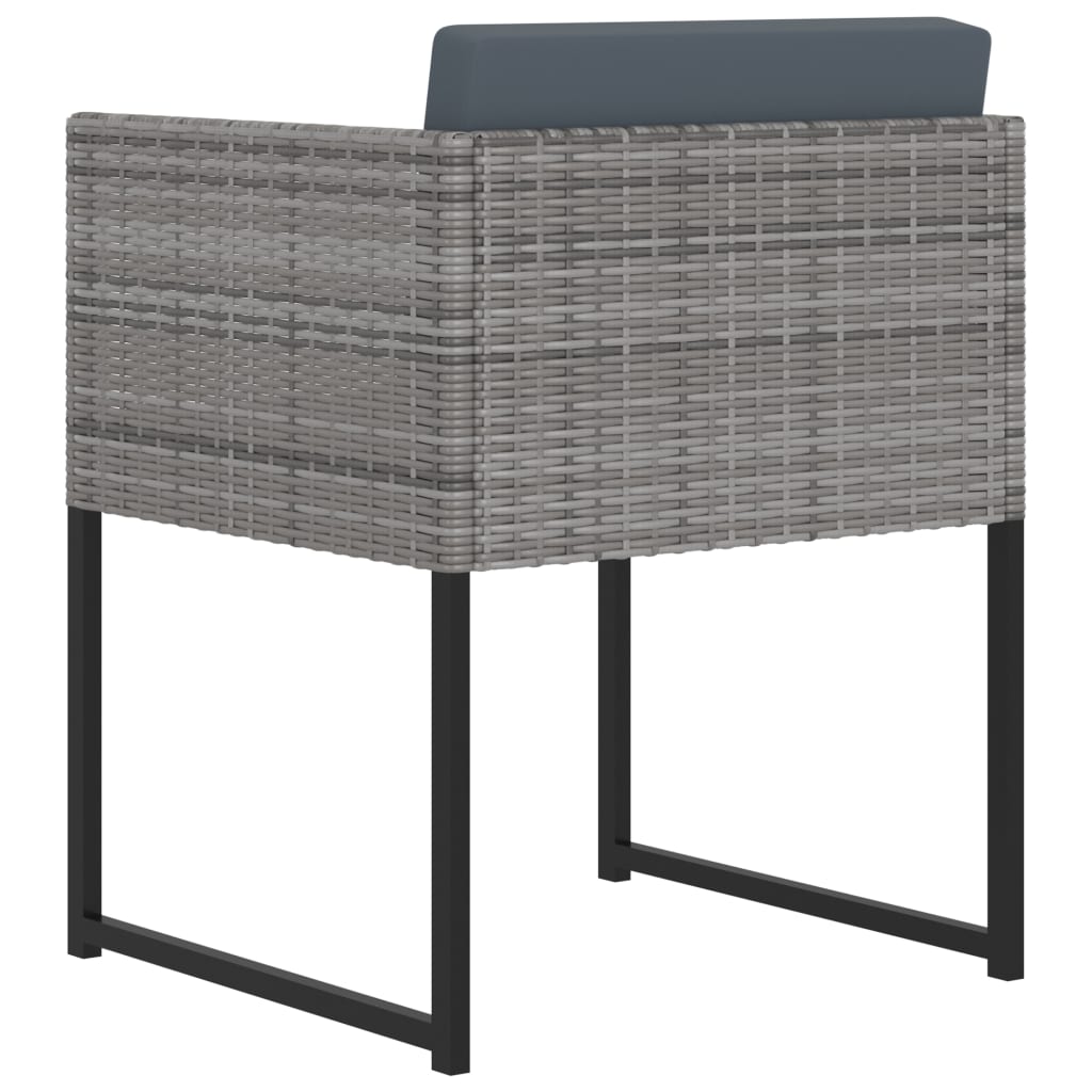 Set Pranzo da Giardino 9 pz con Cuscini in Polyrattan Grigio - homemem39
