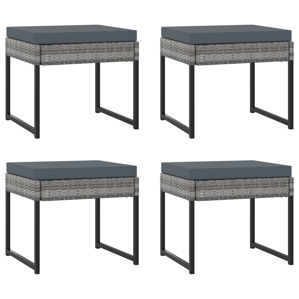 Set Pranzo da Giardino 9 pz con Cuscini in Polyrattan Grigio | homemem39