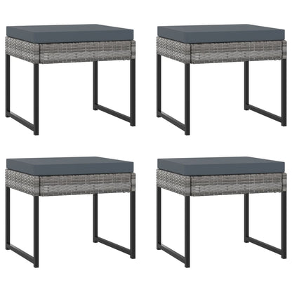 Set Pranzo da Giardino 9 pz con Cuscini in Polyrattan Grigio | homemem39