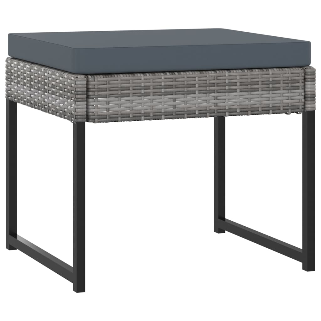 Set Pranzo da Giardino 9 pz con Cuscini in Polyrattan Grigio | homemem39