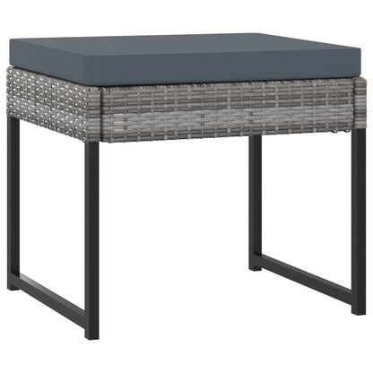 Set Pranzo da Giardino 9 pz con Cuscini in Polyrattan Grigio - homemem39