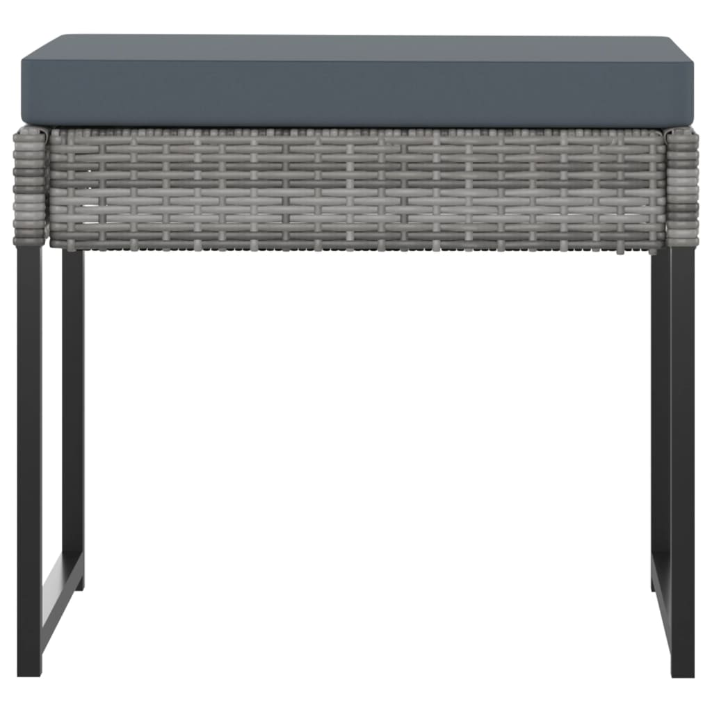 Set Pranzo da Giardino 9 pz con Cuscini in Polyrattan Grigio | homemem39