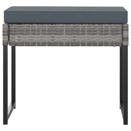 Set Pranzo da Giardino 9 pz con Cuscini in Polyrattan Grigio | homemem39