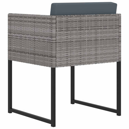 Set Pranzo da Giardino 11 pz con Cuscini in Polyrattan Grigio