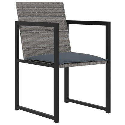 Set da Pranzo per Esterni 7 pz con Cuscini in Polyrattan Grigio | homemem39