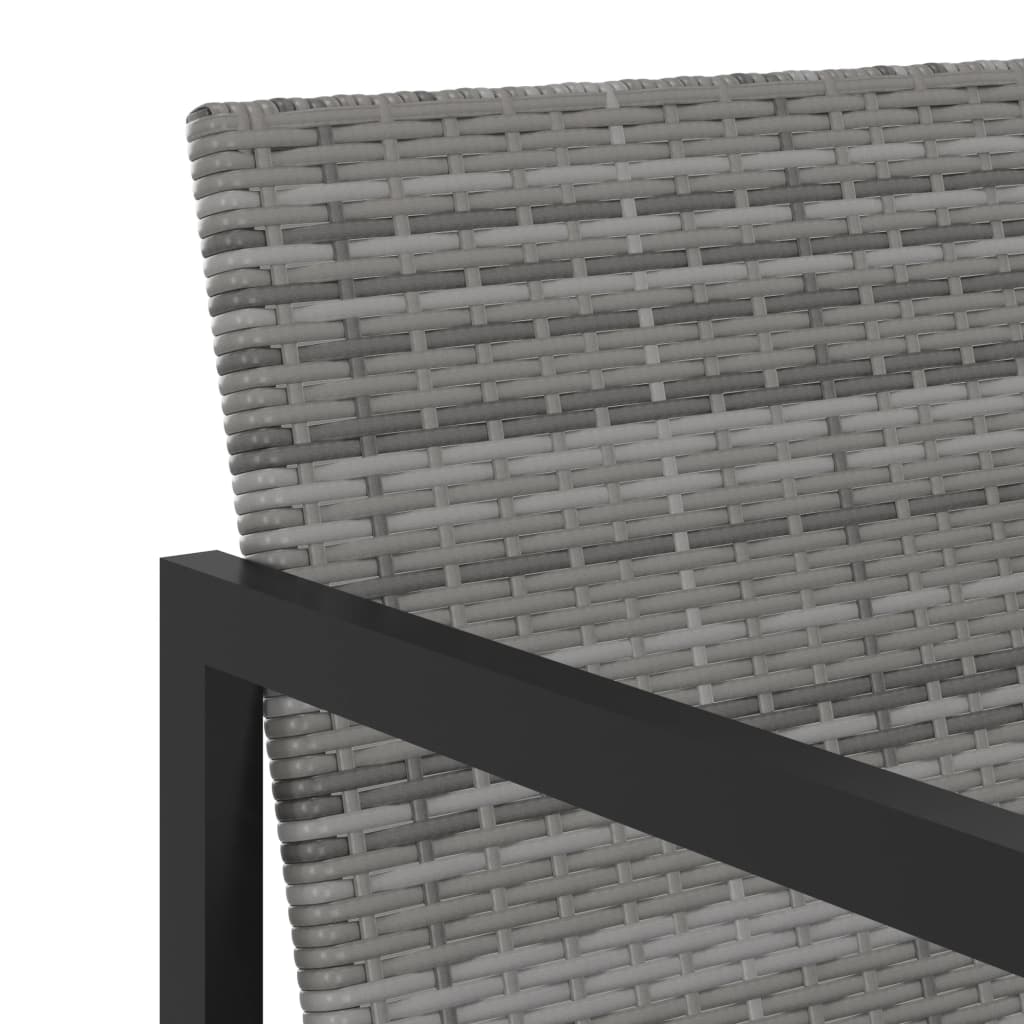 Set da Pranzo per Esterni 7 pz con Cuscini in Polyrattan Grigio | homemem39