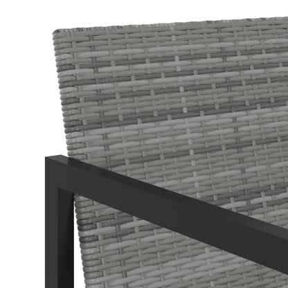 Set da Pranzo per Esterni 7 pz con Cuscini in Polyrattan Grigio | homemem39
