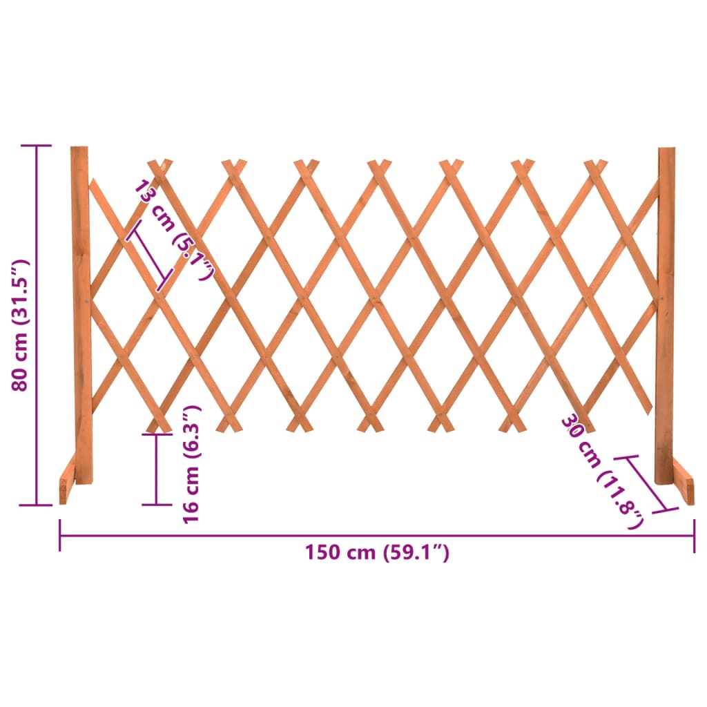 Traliccio da Giardino Arancione 150x80 cm Massello di Abete | homemem39