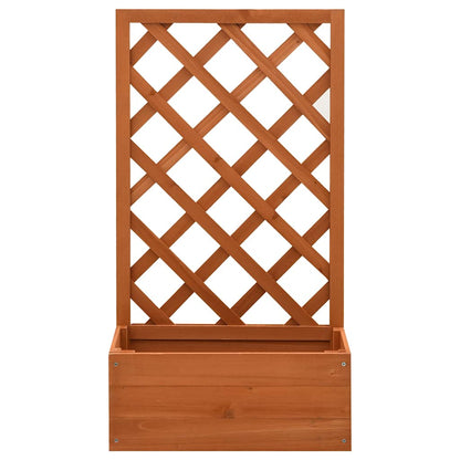 Fioriera con Traliccio Arancione 50x25x90 cm Massello di Abete