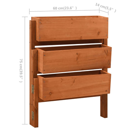 Fioriera Giardino Pieghevole Arancione 60x14x75 cm Legno Abete - homemem39