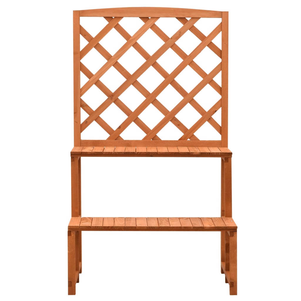 Fioriera con Traliccio Arancione 70x42x120 cm Massello di Abete | homemem39