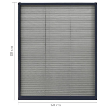 Zanzariera Plissettata Finestre Alluminio Antracite 60x80 cm - homemem39