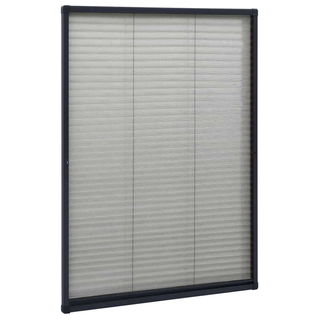 Zanzariera Plissettata Finestre Alluminio Antracite 80x120 cm | homemem39