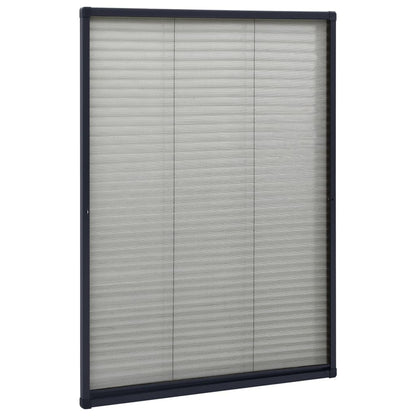 Zanzariera Plissettata Finestre Alluminio Antracite 80x120 cm | homemem39