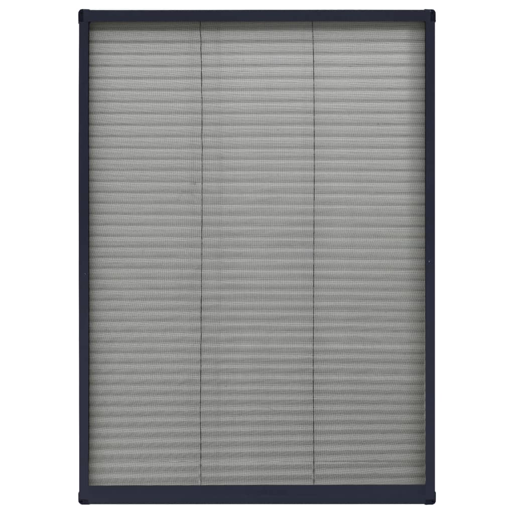 Zanzariera Plissettata Finestre Alluminio Antracite 80x120 cm | homemem39