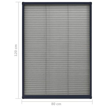 Zanzariera Plissettata Finestre Alluminio Antracite 80x120 cm | homemem39