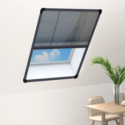Zanzariera Plissettata Finestre Alluminio Antracite 80x120 cm | homemem39